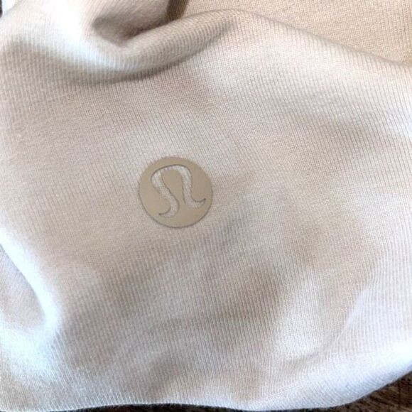 Lululemon Athletica Womens Cropped Long Sleeve Bubble Hem Hoodie Beige‎ Size 12 - Picture 6 of 11